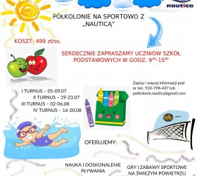 Zaproszenie na zapisy na półkolonie na sportowo.