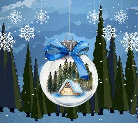 na plakacie życzenia bożonarodzeniowe