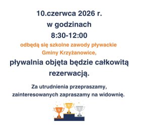 informacja o zawodach i rezerwacji basenu